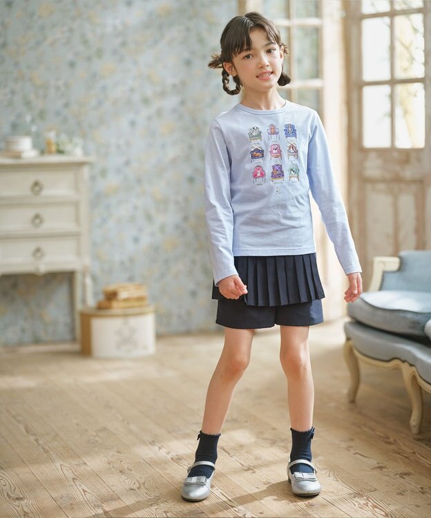 組曲 KIDS 【110-140㎝】アラカルトドッグ Tシャツ サックスブルー