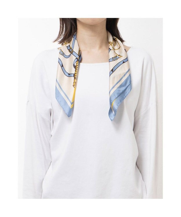 UNBILLION カカトゥ kakatoo / ベルト柄配色シルクスカーフ イエロー