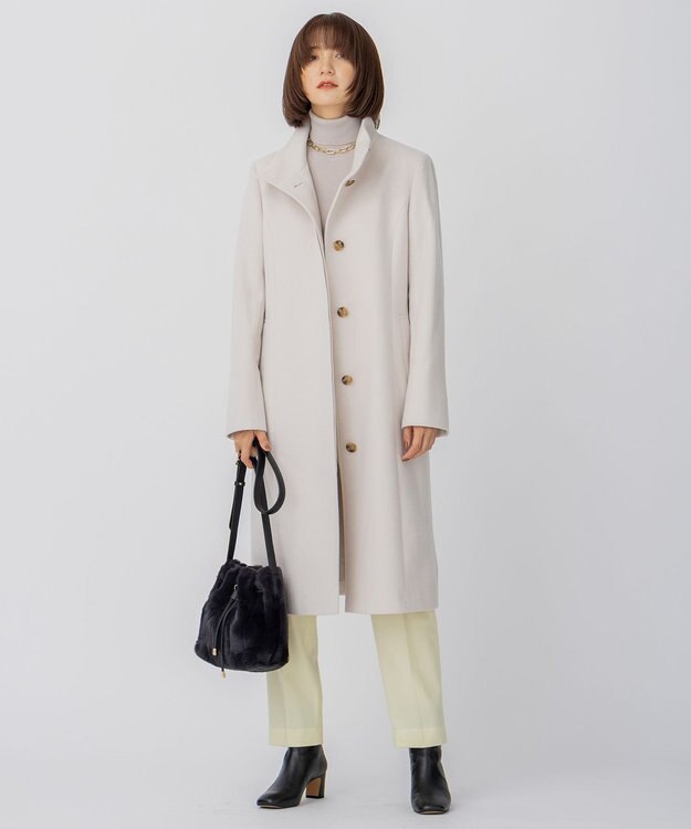 23区 【CLASSY.1月号掲載】ウールミルドストレッチ テーパードパンツ イエロー