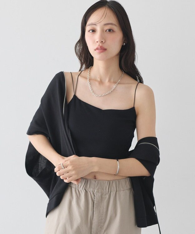 earth music&ecology カップ付ショート丈キャミソール Black