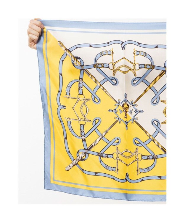 UNBILLION カカトゥ kakatoo / ベルト柄配色シルクスカーフ イエロー