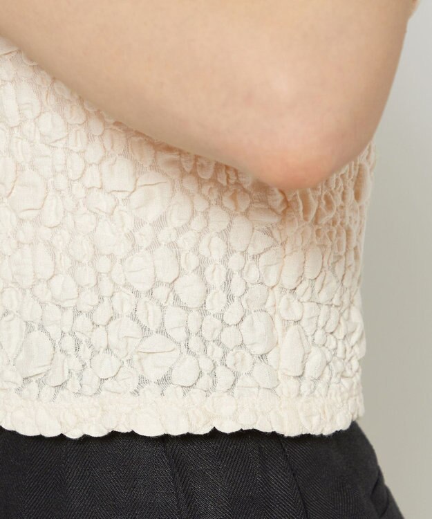 uncrave 【洗濯機洗い可】ストレッチレース トップス （uncrave WHITE） エクリュ