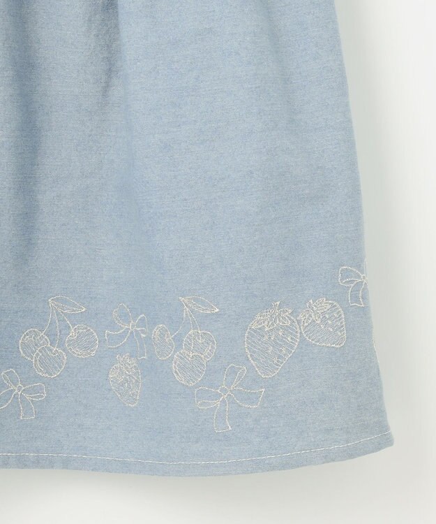 ANY KIDS 【チェリーベリーシリーズ】フルーツ 刺繍 ジャンパースカート ブルー
