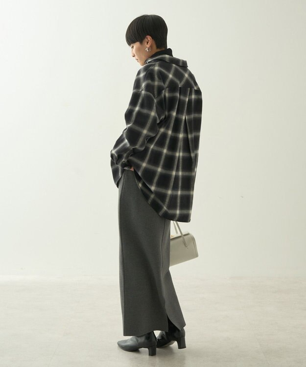 AMERICAN HOLIC ミラノリブニットタイトスカート Gray Mixture