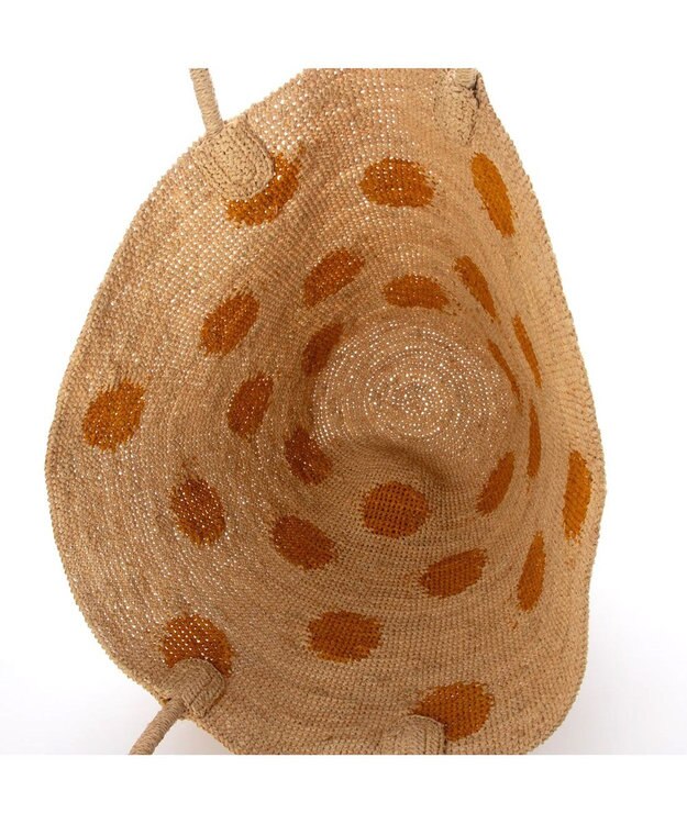 UNBILLION カシュカシュ cachecache / ドット柄ラフィアビッグトートバッグ カゴバッグ イエロー