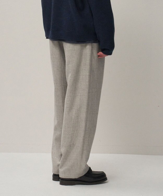 ATON LINEN WOOL TWILL | ルーズフィットパンツ - UNISEX LIGHT GRAY