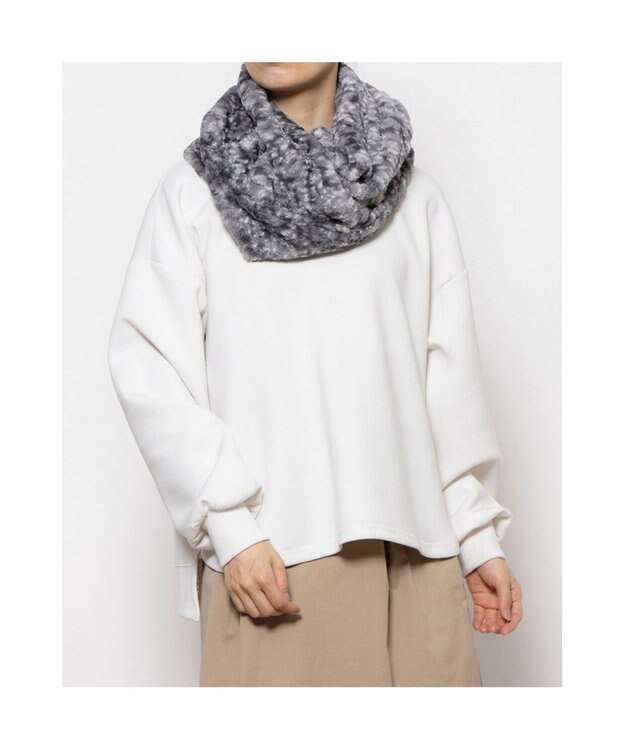 UNBILLION カシュネ cache nez / アニマル柄フェイクファースヌード GY