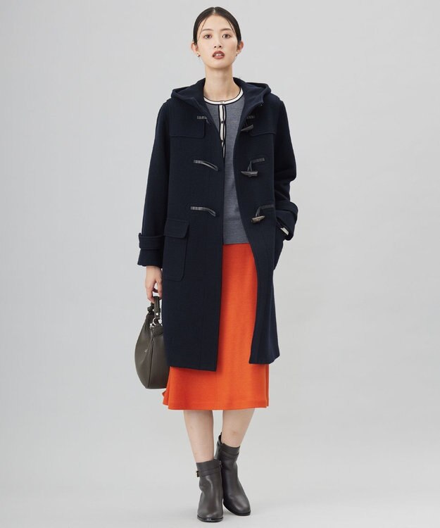 J.PRESS LADIES L 【洗える】トリムツイン ニット グレー系