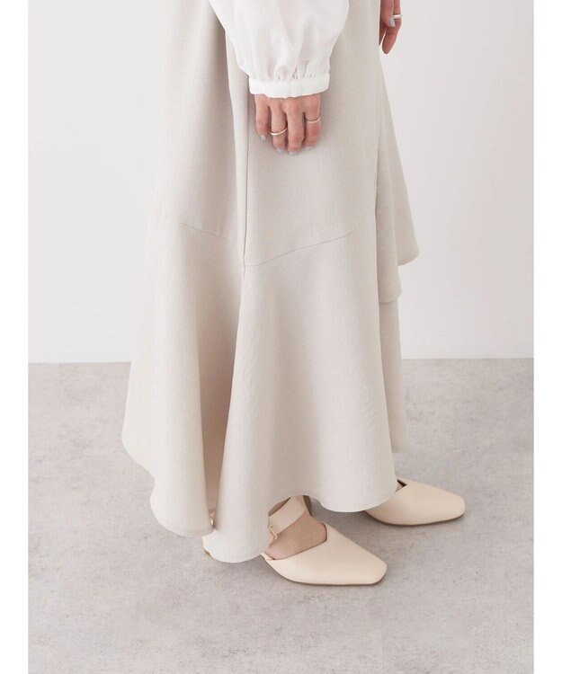 earth music&ecology アシンメトリーイレヘムスカート Beige
