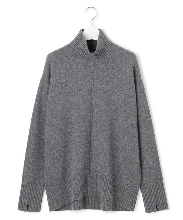 ICB L 【新色追加】ソフトカシミヤミックス ハイネックニット ミディアムグレー