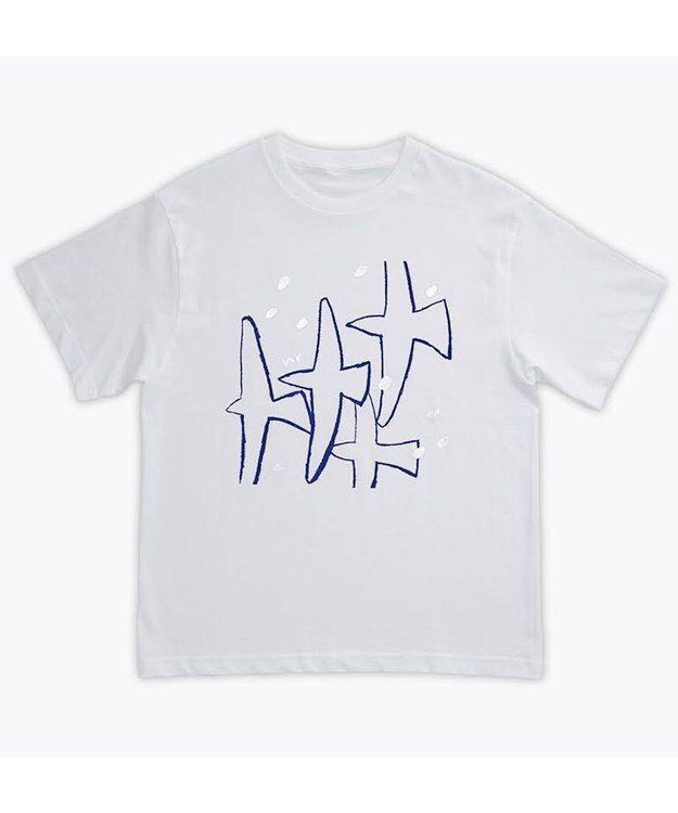 nitorito 【UNISEX】tori Tシャツ blue×(Silver箔プリント)