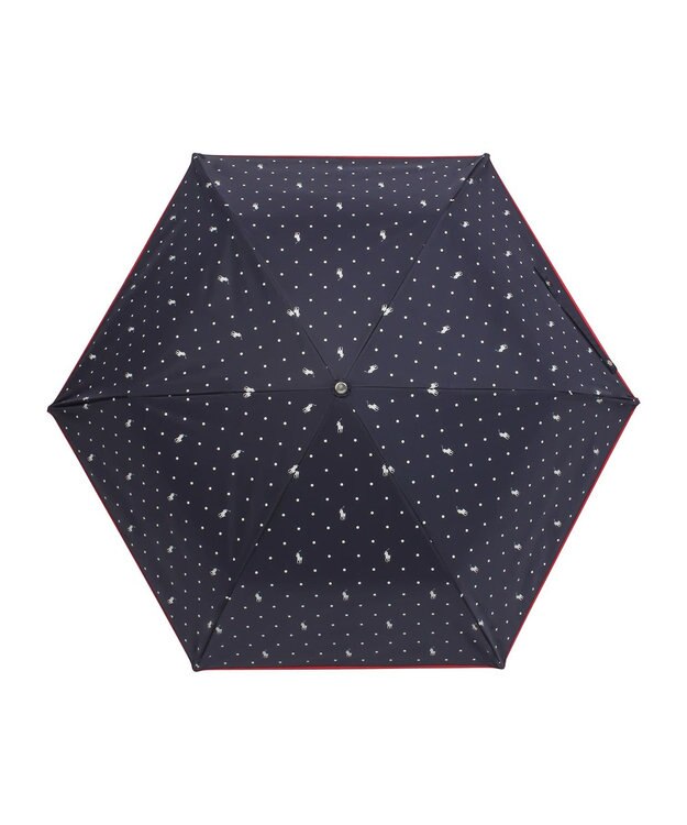 MOONBAT POLO RALPH LAUREN（ポロ ラルフローレン）晴雨兼用日傘 ドット 遮光率100% 遮熱 遮熱 UV ネイビー