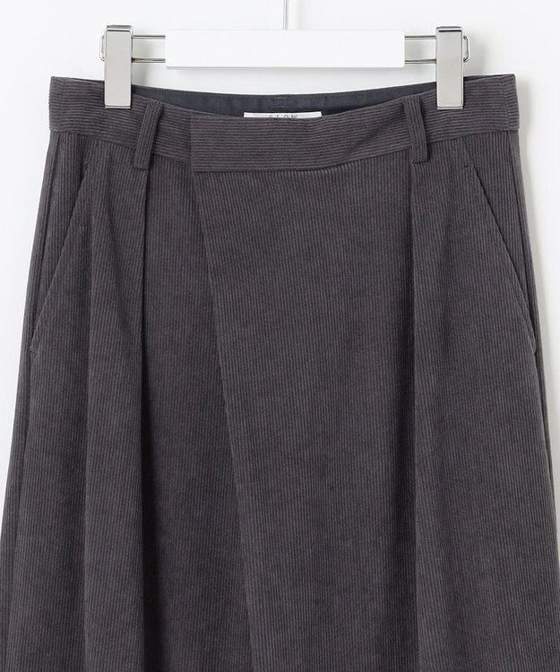 23区 【SLOW/一部店舗限定】ソフトコーデュロイ ワイドパンツ グレー系