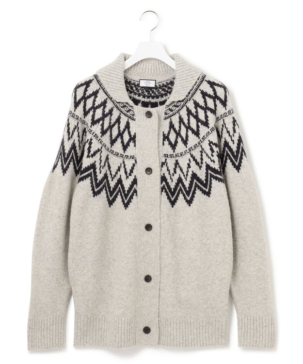 J.PRESS YORK STREET 【UNISEX】FOXMIX ノルディックカウチン ニットカーディガン ライトグレー系5