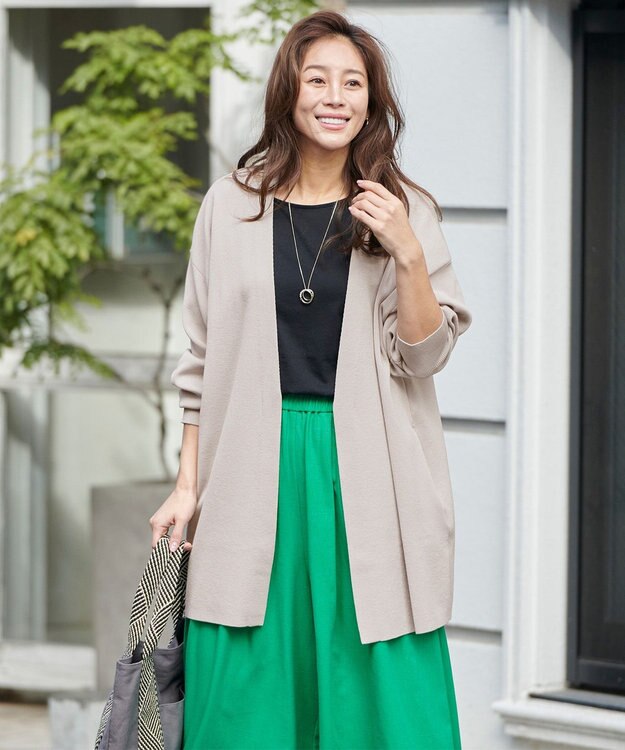 ANY L 【洗濯機可能・UVケア】ニットコーディガン サンドベージュ