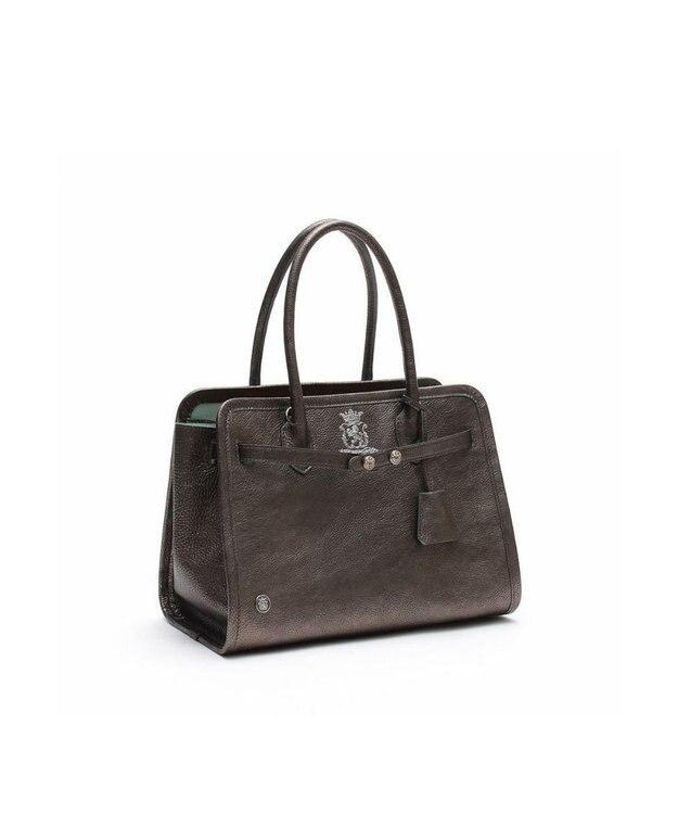 A.D.M.J. 【牛革】メタリックレザー/ヘリ巻きベルトトートM(Dカン+) グラファイト