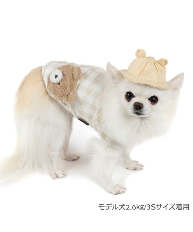 PET PARADISE ペットパラダイス くまちゃん チェック 園児服 小型犬 ベージュ