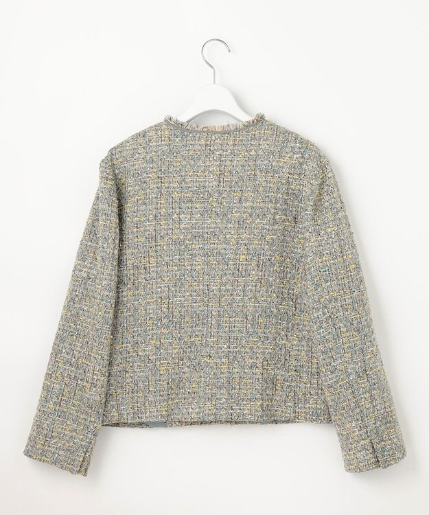 自由区 ラメノットファンシーツイード ジャケット ブルーグレー系
