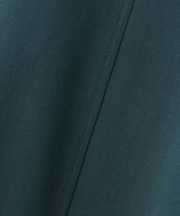 23区 L 【洗える】メリノウールサテン ワンピース グリーン系