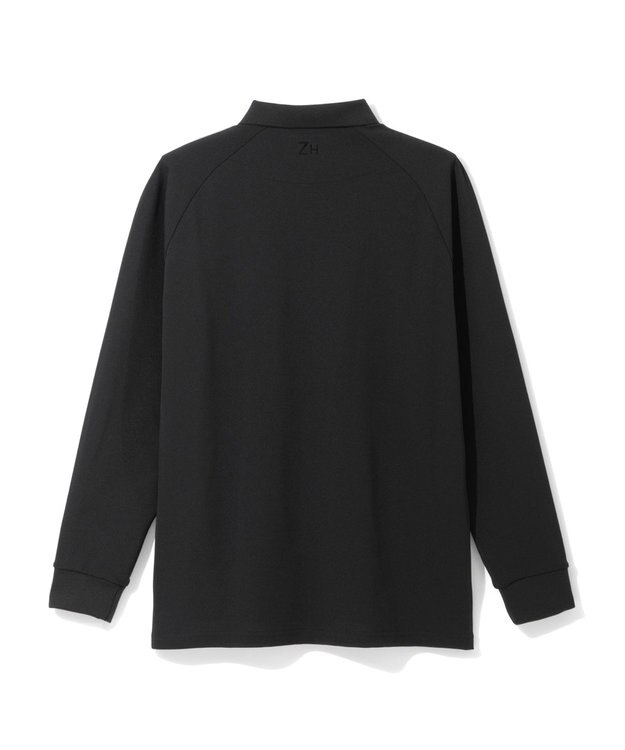 ZERO HALLIBURTON 【吸汗速乾・UVケア】鹿の子 ポロロングシャツ ZHG-A4A 1b 82851 ゴルフウェア ブラック