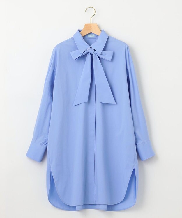 組曲 コンパクトシャーティングオーバー シャツ サックスブルー系