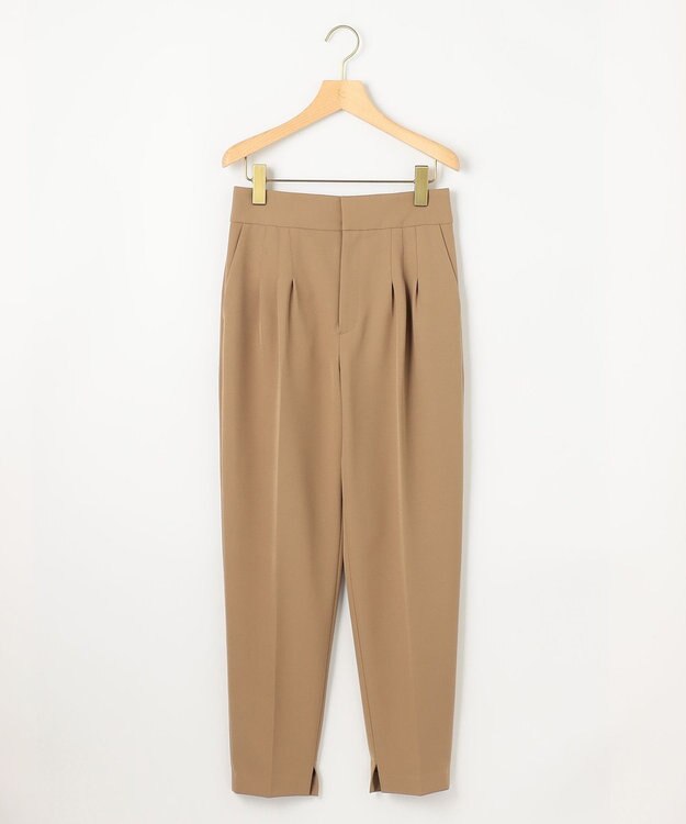 組曲 L ライトダブルクロス テーパードパンツ ベージュ系