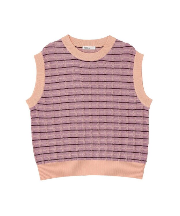 CRAFT STANDARD BOUTIQUE リンクスチェックニットベスト Purple
