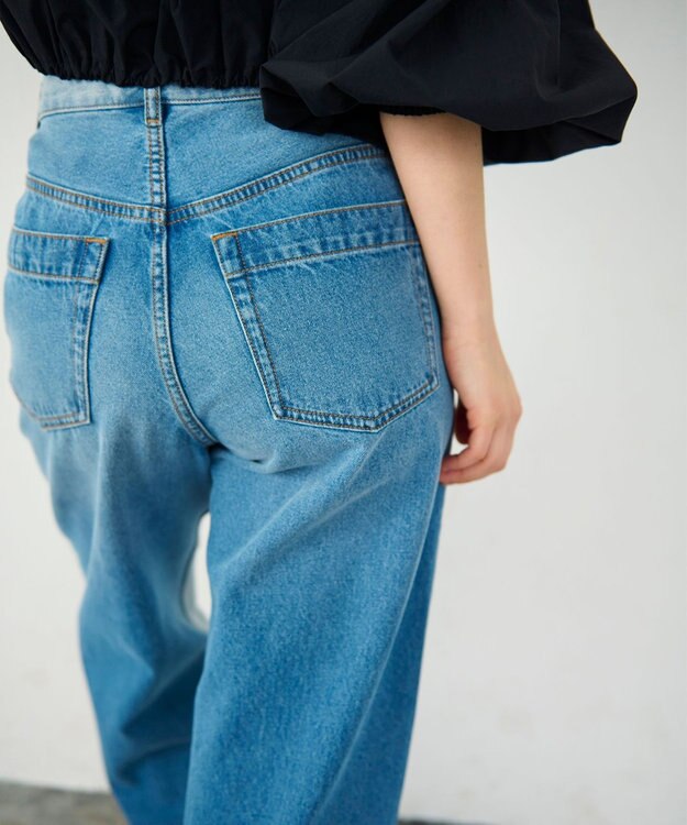 GRACE CONTINENTAL ラップデニムパンツ バイカラー