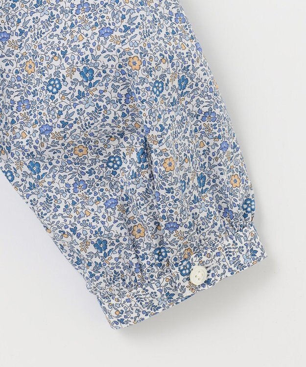 J.PRESS LADIES 【洗える】 LIBERTY Honeydew/Kate&Mil フリルネック ブラウス ブルー系5