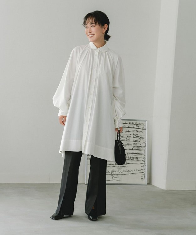 #Newans 【ANSWER for 男の子ママ】Aラインチュニックブラウス ホワイト系