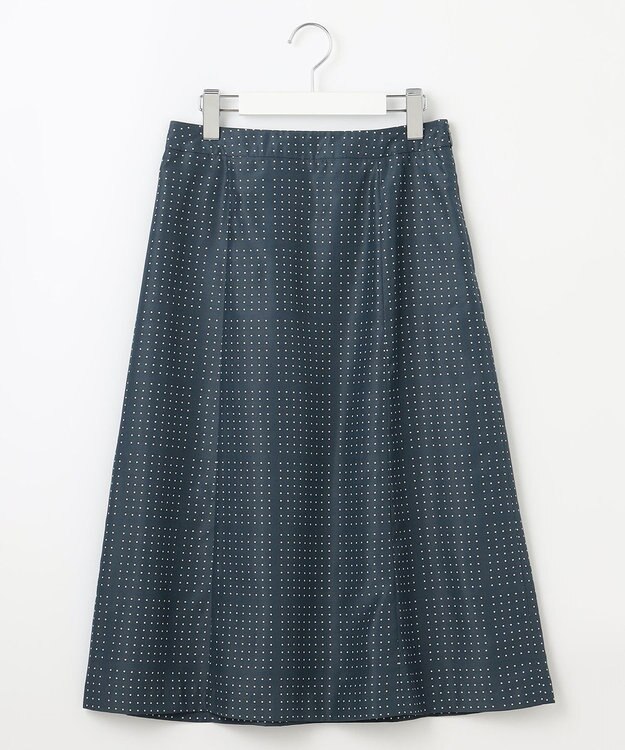 J.PRESS LADIES L 【洗える】ブロックドットプリント フレアー スカート ダルブルー系5