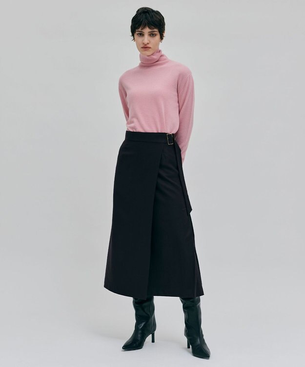 BEIGE， 【洗える】POMPE / ウールカシミヤタートルネックニット Pink×Bordeaux