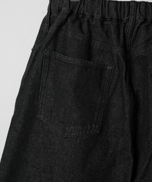 WEGO 【ウエストゴム/手洗い可】デニムバギーショーツ ブラック