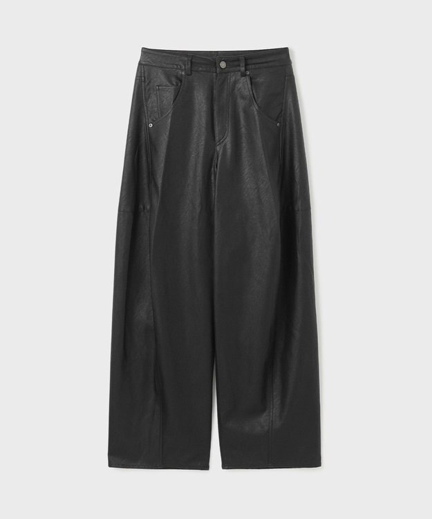 GRACE CONTINENTAL クラッシュレザーエッグパンツ ブラック