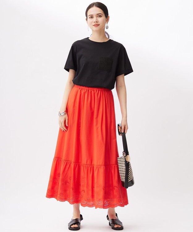 自由区 S 【カタログ掲載・洗える】クロッシェポケット Tシャツ ブラック