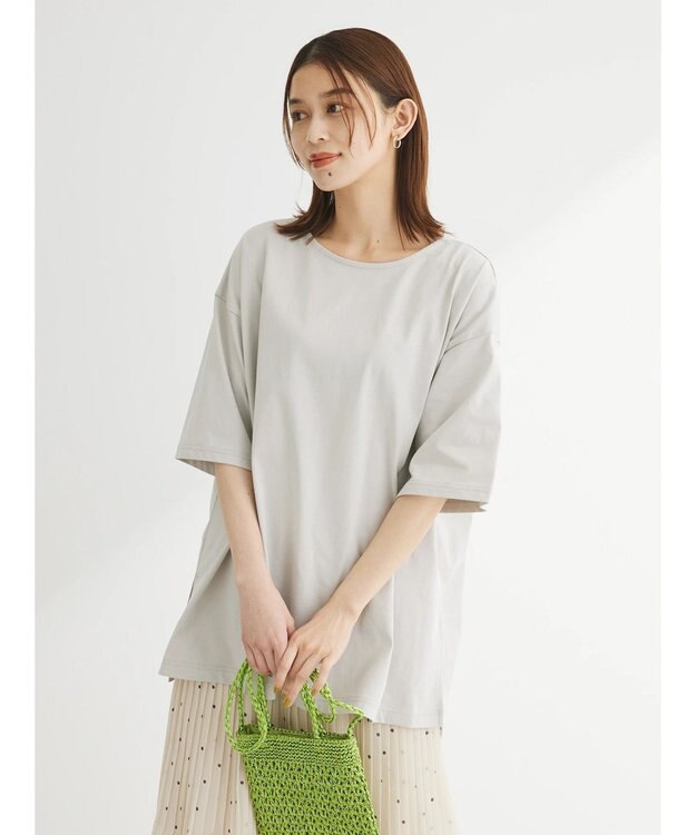 Green Parks 冷っとすずやか　バックカシュクールチュニック Light Beige