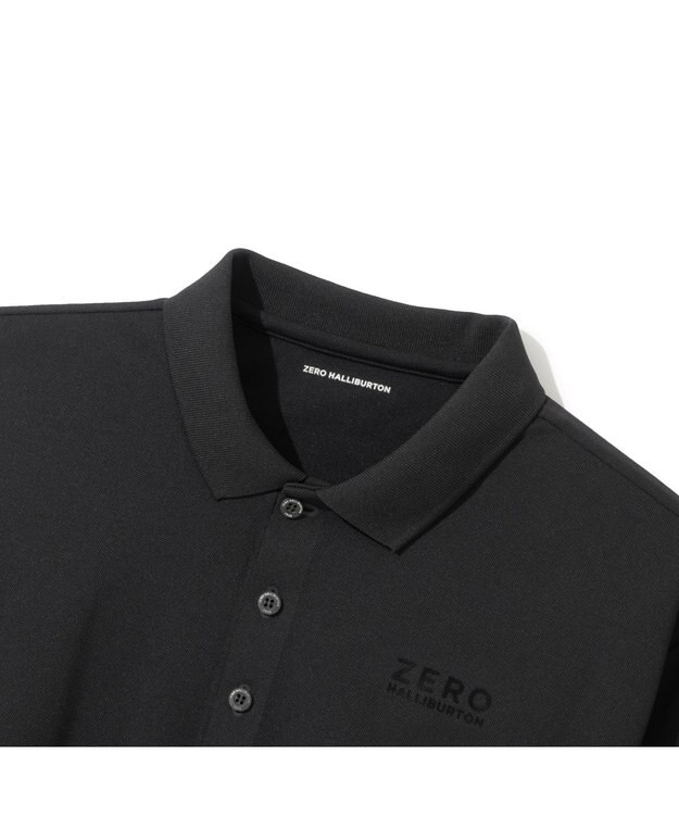 ZERO HALLIBURTON 【吸汗速乾・UVケア】鹿の子 ポロロングシャツ ZHG-A4A 1b 82851 ゴルフウェア ブラック