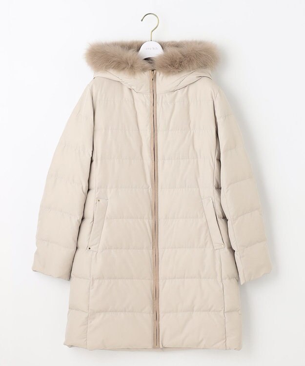 ANY SIS 【撥水】エコファイバーミックス ロング ダウン ベージュ