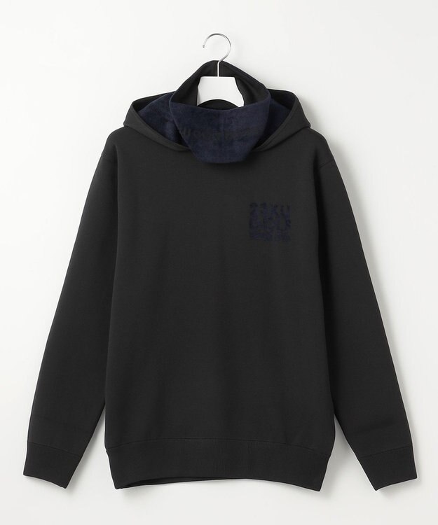 23区GOLF 【MEN】【ウォッシャブル】スヌード付き 裏モールパーカー ニット ブラック系