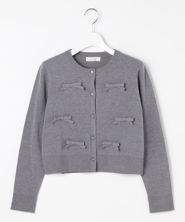 Feroux リボンディテール カーディガン グレー系