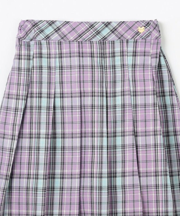 ANY KIDS ラメチェックプリーツスカパン ラベンダー系