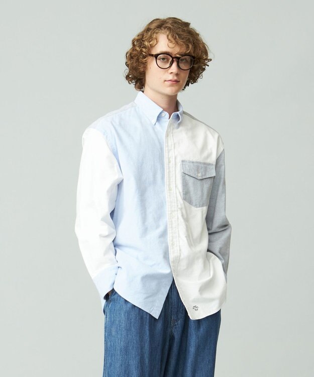 J.PRESS YORK STREET 【UNISEX】オックス起毛 シャツ/B.D. ネイビー系8