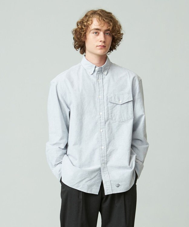 J.PRESS YORK STREET 【UNISEX】オックス起毛 シャツ/B.D. ライトグレー系