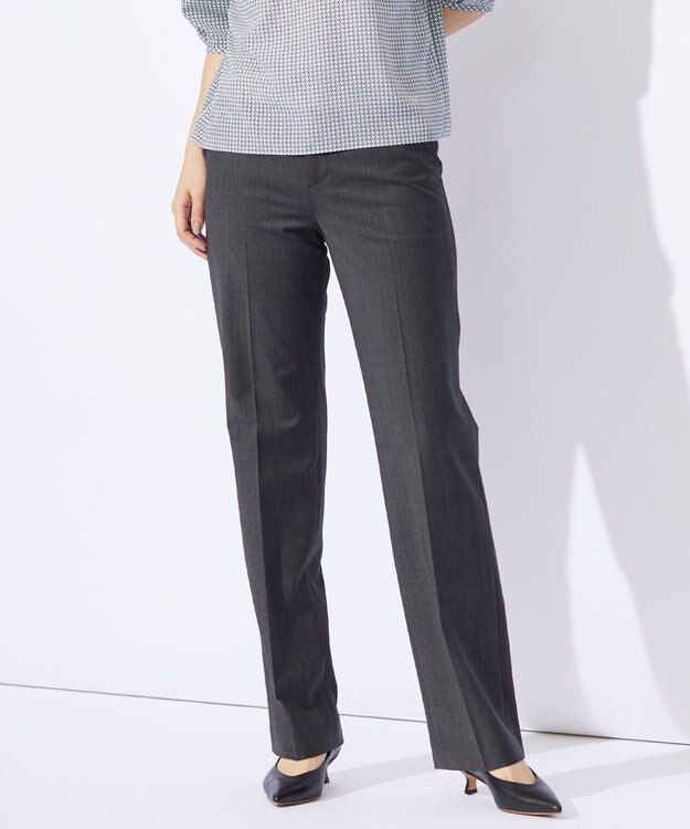 J.PRESS LADIES S 【セットアップ対応】BAHARIYE PINHEAD ストレート パンツ グレー系