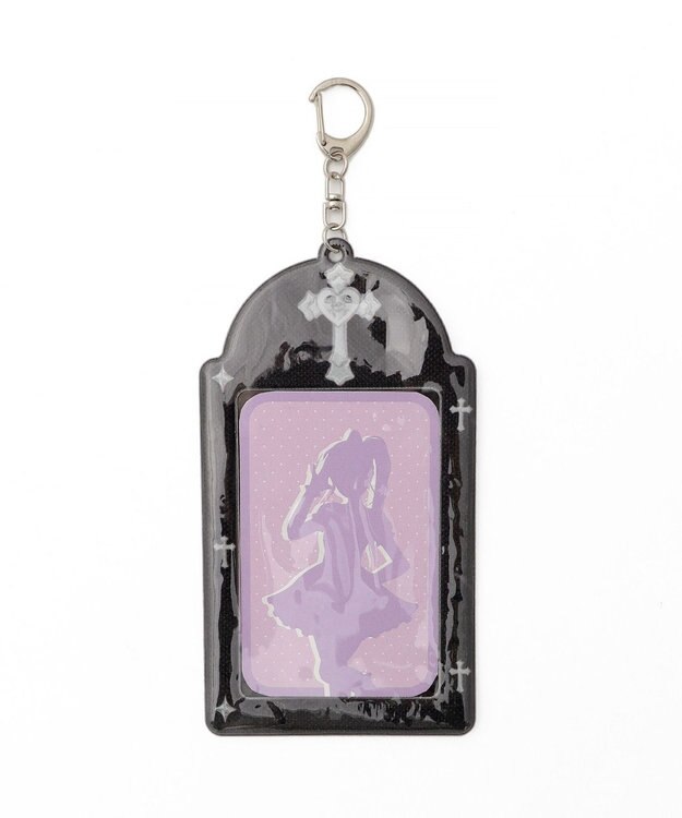 WEGO 【痛バ＆推し活グッズ】ラメクリアカラーモチーフカードホルダーキーホルダー ブラック