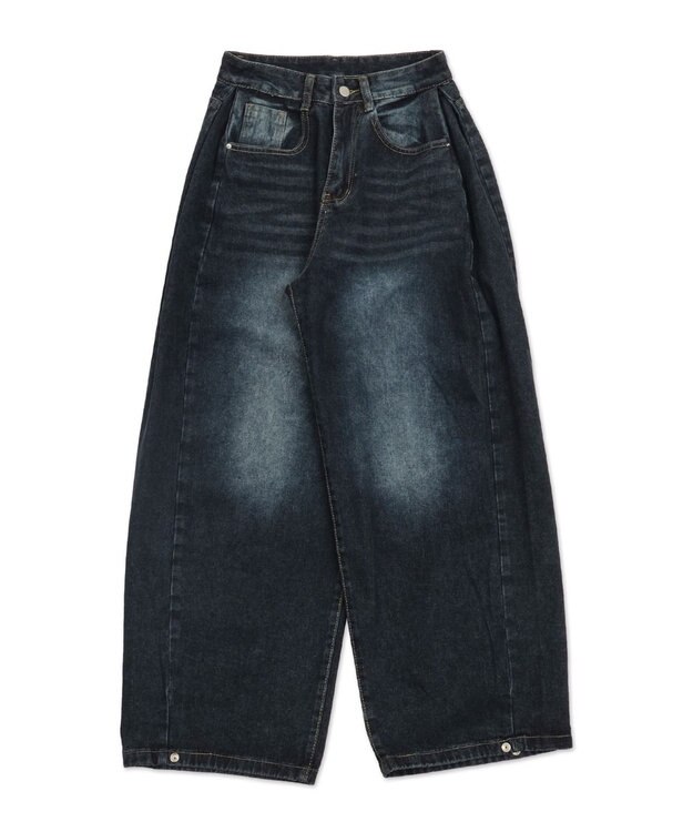 WEGO ブラストワイドデニム デニム濃色