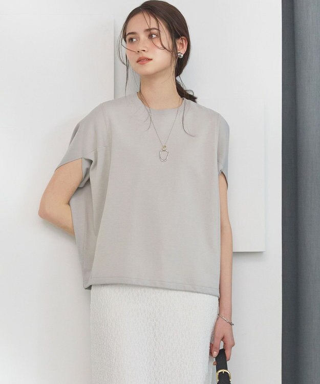 23区 【SLOW/一部店舗限定】ライトダンボール ドロストデザイン カットソー ライトグレー