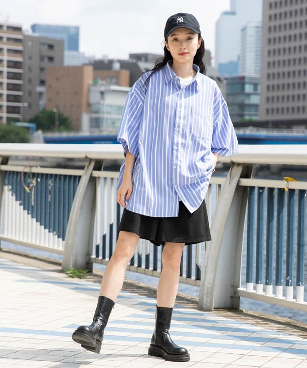 WEGO 【ユニセックス着用ITEM/シワになりにくい】イージーケアオックスフォードシャツ（S） ブルーその他