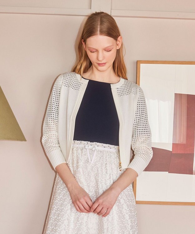 TOCCA SPIDERWEB KNIT ニットブルゾン オフ