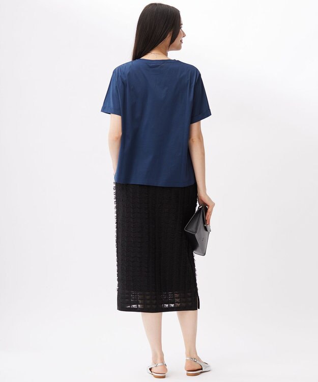 自由区 S 【カタログ掲載・洗える】クロッシェポケット Tシャツ コバルトブルー